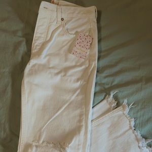 free people relaxed & distressed white jeans